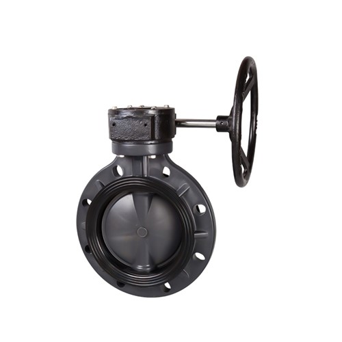 FRPP BUTTERFLY VALVE with WORM GEAR box and hand wheel (Custom)